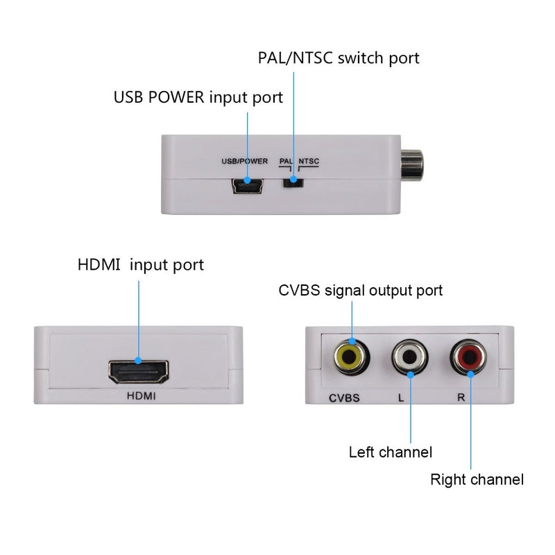 HDSUNWSTD Mini Composite 1080P HDMI to RCA Audio Video AV CVBS Adapter Support HD for HD HDMI2AV Converter Box for TV PC VCR DVD PAL - Image 5